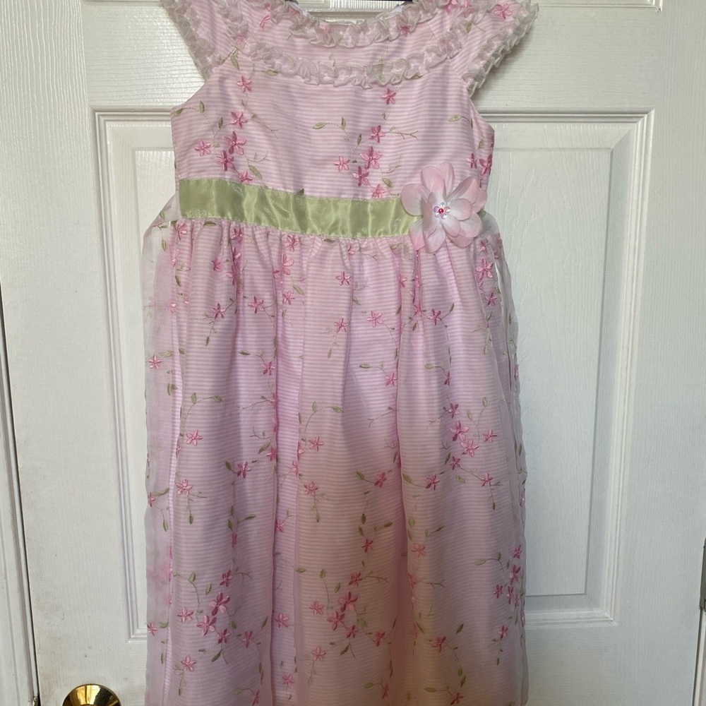 Jona Michelle Pink Floral Kids Formal Dress